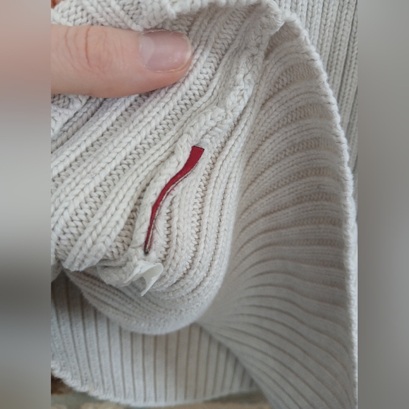 Abercrombie & Fitch Men's Half Zip Muscle oatmeal sweater Size Large Preloved - Picture 9 of 9